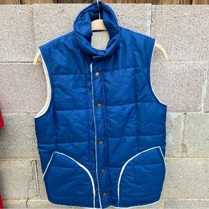 LA PAZ Lined Zip Up Vest Blue Size Medium